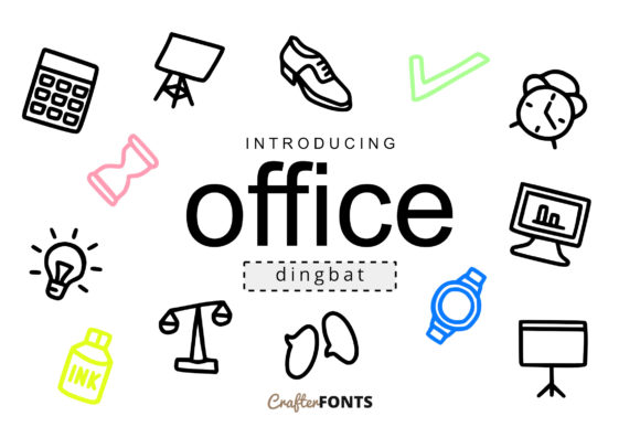 Office Doodle Font: A Playful Dingbats Typeface for Modern Projects